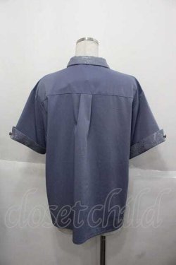 画像2: axes femme / ジャカード切替シャツ  ブルー I-25-11-27-008-AX-BL-SA-ZI