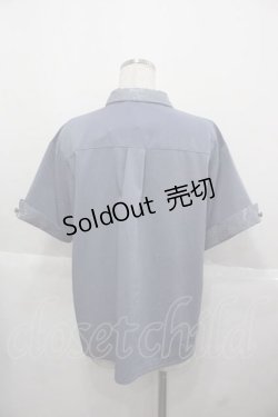 画像2: axes femme / ジャカード切替シャツ  ブルー I-25-11-27-008-AX-BL-SA-ZI