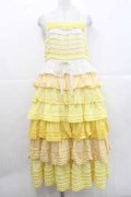 PINK HOUSE / 配色フリル使いキャミソールワンピース  イエロー I-25-11-27-050-LO-CO-SA-ZI