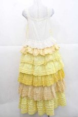 画像2: PINK HOUSE / 配色フリル使いキャミソールワンピース  イエロー I-25-11-27-050-LO-CO-SA-ZI (2)