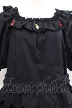 画像3: PINK HOUSE / フルーツ刺繍フリルワンピース  黒 I-25-11-27-051-LO-OP-SA-ZI