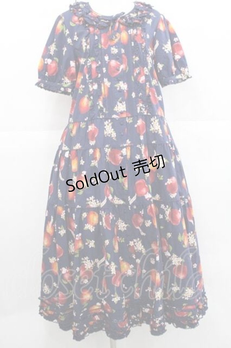 画像1: PINK HOUSE / HELLO KITTY Patterned Long One-piece  ネイビー I-25-11-27-053-LO-OP-SA-ZI (1)