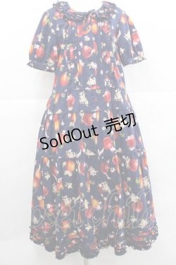 画像1: PINK HOUSE / HELLO KITTY Patterned Long One-piece  ネイビー I-25-11-27-053-LO-OP-SA-ZI