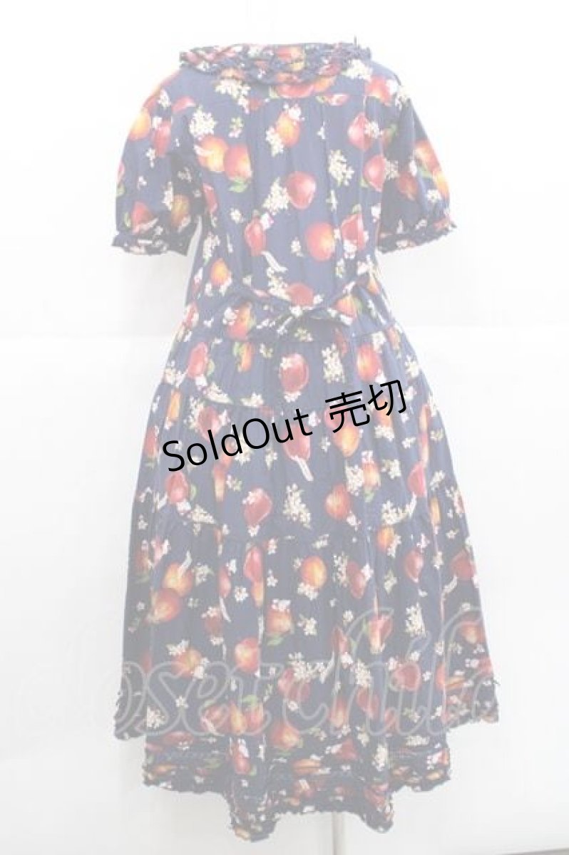 画像2: PINK HOUSE / HELLO KITTY Patterned Long One-piece  ネイビー I-25-11-27-053-LO-OP-SA-ZI (2)