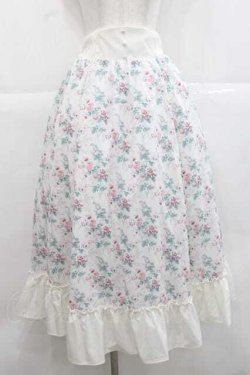 画像1: Kurumi Collaboration / グレイスフルコルセット風ロングスカート M 白 I-25-11-27-055-LO-SK-SA-ZI