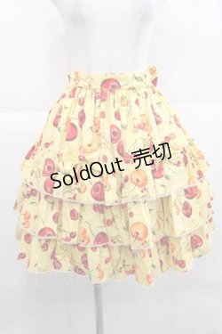 画像1: metamorphose / Vintage Cherryフリルスカート  イエロー I-25-11-27-056-ME-SK-SA-ZI