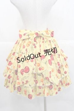 画像2: metamorphose / Vintage Cherryフリルスカート  イエロー I-25-11-27-056-ME-SK-SA-ZI