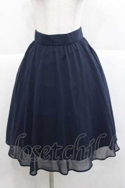 画像1: F i.n.t / ラインゴムベルト付きシアースカート  ネイビー I-25-11-27-058-CA-SK-SA-ZI