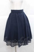 F i.n.t / ラインゴムベルト付きシアースカート  ネイビー I-25-11-27-059-CA-SK-SA-ZI