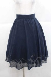 F i.n.t / ラインゴムベルト付きシアースカート  ネイビー I-25-11-27-059-CA-SK-SA-ZI