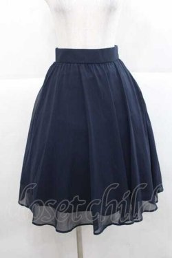 画像1: F i.n.t / ラインゴムベルト付きシアースカート  ネイビー I-25-11-27-059-CA-SK-SA-ZI