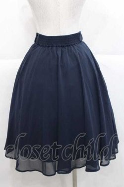 画像2: F i.n.t / ラインゴムベルト付きシアースカート  ネイビー I-25-11-27-059-CA-SK-SA-ZI
