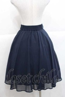 画像2: F i.n.t / ラインゴムベルト付きシアースカート  ネイビー I-25-11-27-060-CA-SK-SA-ZI