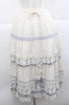 画像1: PINK HOUSE / ローズレース使いスカート  アイボリーＸブルー I-25-11-27-063-LO-SK-SA-ZI (1)