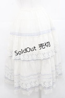画像2: PINK HOUSE / ローズレース使いスカート  アイボリーＸブルー I-25-11-27-063-LO-SK-SA-ZI