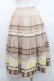画像2: PINK HOUSE / レモンケーキパッチワークスカート  ブラウン I-25-11-27-064-LO-OP-SA-ZI (2)