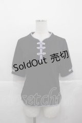 axes femme / チャイナ釦リブプルオーバー  ブラック I-25-11-27-011-AX-TO-SA-ZI