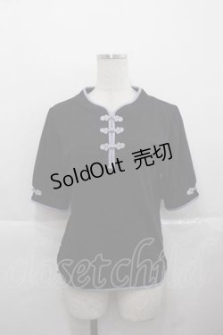 画像1: axes femme / チャイナ釦リブプルオーバー  ブラック I-25-11-27-011-AX-TO-SA-ZI