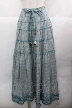 画像1: PINK HOUSE / White Cloverモチーフ付きオリジナルチェックスカート  グリーンチェック I-25-11-27-066-LO-SK-SA-ZI