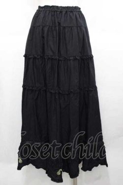 画像2: PINK HOUSE / フルーツ刺繍ローンスカート  黒 I-25-11-27-067-LO-SK-SA-ZI