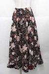 画像1: PINK HOUSE / オーナメントローズプリントスカート  黒 I-25-11-27-068-LO-SK-SA-ZI (1)