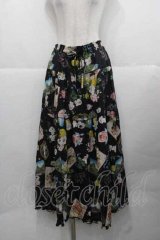 PINK HOUSE / ブーケモチーフプリントスカート  黒 I-25-11-27-069-LO-SK-SA-ZI