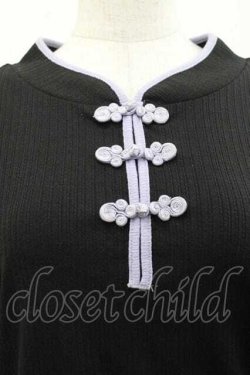 画像3: axes femme / チャイナ釦リブプルオーバー  ブラック I-25-11-27-011-AX-TO-SA-ZI