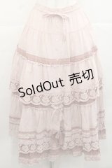 PINK HOUSE / ローズレース使いスカート  ピンク I-25-11-27-074-LO-SK-SA-ZI
