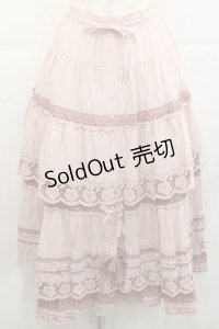 PINK HOUSE / ローズレース使いスカート  ピンク I-25-11-27-074-LO-SK-SA-ZI