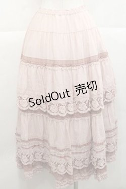 画像2: PINK HOUSE / ローズレース使いスカート  ピンク I-25-11-27-074-LO-SK-SA-ZI