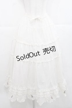 画像1: PINK HOUSE / フルーツ刺繍ローンスカート  アイボリー I-25-11-27-075-LO-SK-SA-ZI
