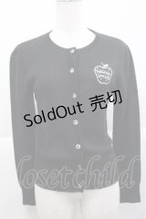 metamorphose / りんご刺繍ニットカーディガン  黒Ｘ白 I-25-11-27-012-ME-TO-SA-ZI