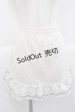 画像1: PINK HOUSE / ローズレース使いエプロン  アイボリー×ブルー I-25-11-27-076-LO-ZA-SA-ZI