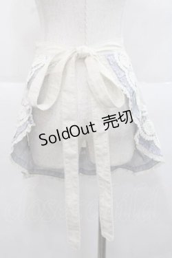 画像2: PINK HOUSE / ローズレース使いエプロン  アイボリー×ブルー I-25-11-27-076-LO-ZA-SA-ZI