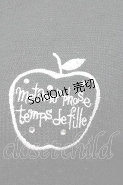 画像3: metamorphose / りんご刺繍ニットカーディガン  黒Ｘ白 I-25-11-27-012-ME-TO-SA-ZI