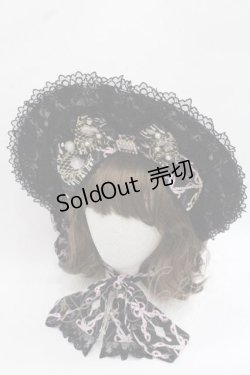 画像1: Angelic Pretty / Romantic Jewelryボンネット  黒 I-25-11-27-089-AP-AC-SA-ZI