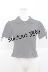 metamorphose / はしごレース襟半袖カットカーディガン  黒 I-25-11-27-013-ME-TO-SA-ZI