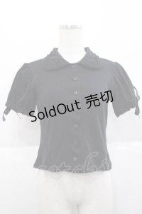 metamorphose / はしごレース襟半袖カットカーディガン  黒 I-25-11-27-013-ME-TO-SA-ZI