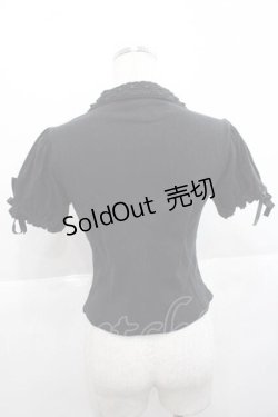 画像2: metamorphose / はしごレース襟半袖カットカーディガン  黒 I-25-11-27-013-ME-TO-SA-ZI