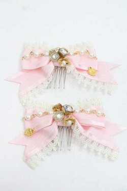 画像1: BABY,THE STARS SHINE BRIGHT / Lady Victorian Jewelryリボンコーム  ピンク I-25-11-27-093-BA-AC-SA-ZI