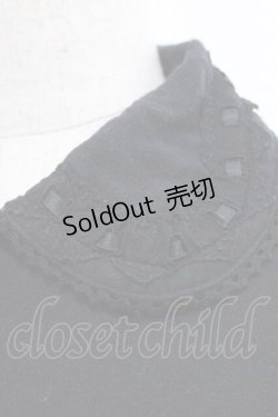 画像3: metamorphose / はしごレース襟半袖カットカーディガン  黒 I-25-11-27-013-ME-TO-SA-ZI