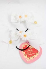 BABY,THE STARS SHINE BRIGHT / チェリーマーガレットリボンゴム  白 I-25-11-27-101-BA-AC-SA-ZI