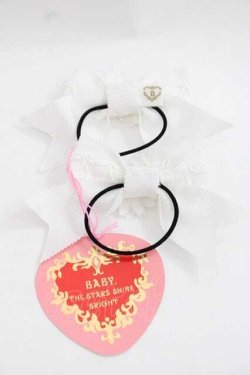 画像2: BABY,THE STARS SHINE BRIGHT / チェリーマーガレットリボンゴム  白 I-25-11-27-101-BA-AC-SA-ZI