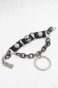 SEX POT ReVeNGe / スカルチェーンブレスレット  シルバーｘ黒 I-25-11-27-104-SP-AC-SA-ZI
