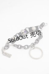 SEX POT ReVeNGe / スカルチェーンブレスレット  シルバーｘ黒 I-25-11-27-104-SP-AC-SA-ZI