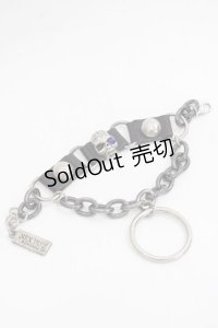 SEX POT ReVeNGe / スカルチェーンブレスレット  シルバーｘ黒 I-25-11-27-104-SP-AC-SA-ZI