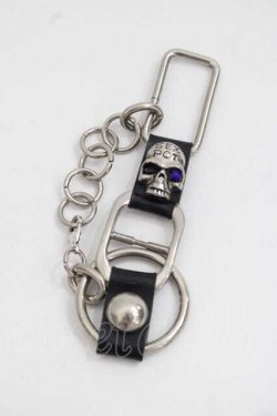 画像1: SEX POT ReVeNGe / スカルチェーンブレスレット  シルバーｘ黒 I-25-11-27-105-SP-AC-SA-ZI
