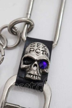 画像2: SEX POT ReVeNGe / スカルチェーンブレスレット  シルバーｘ黒 I-25-11-27-105-SP-AC-SA-ZI