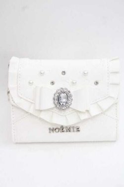 画像1: NOEMIE / ビジューリボンモノグラムウォレット  オフホワイト I-25-11-27-106-LO-TS-SA-ZI
