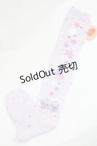 BABY,THE STARS SHINE BRIGHT / 星屑Fantasia 双子の星ネコちゃんのホロスコープ 柄オーバーニーソックス  ラベンダー I-25-11-27-107-BA-ZA-SA-ZI